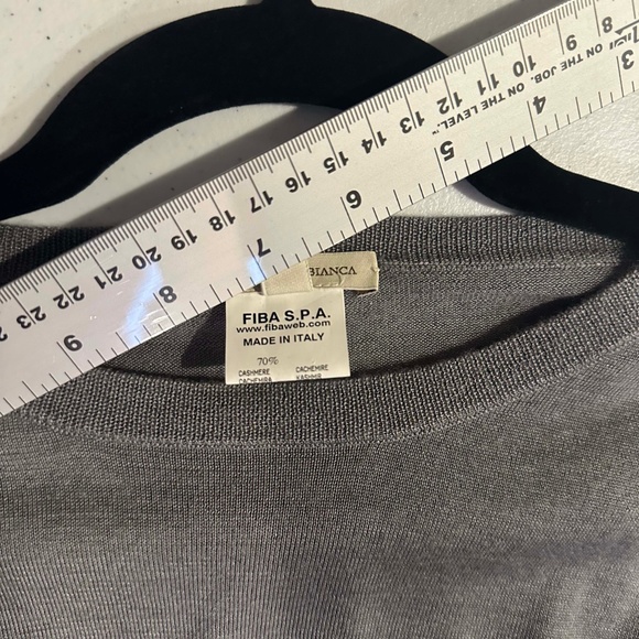 Maria Di Ripabianca Gray Women Crew Neck Cashmere Silk Knit Sweater Size US10 - Picture 10 of 11